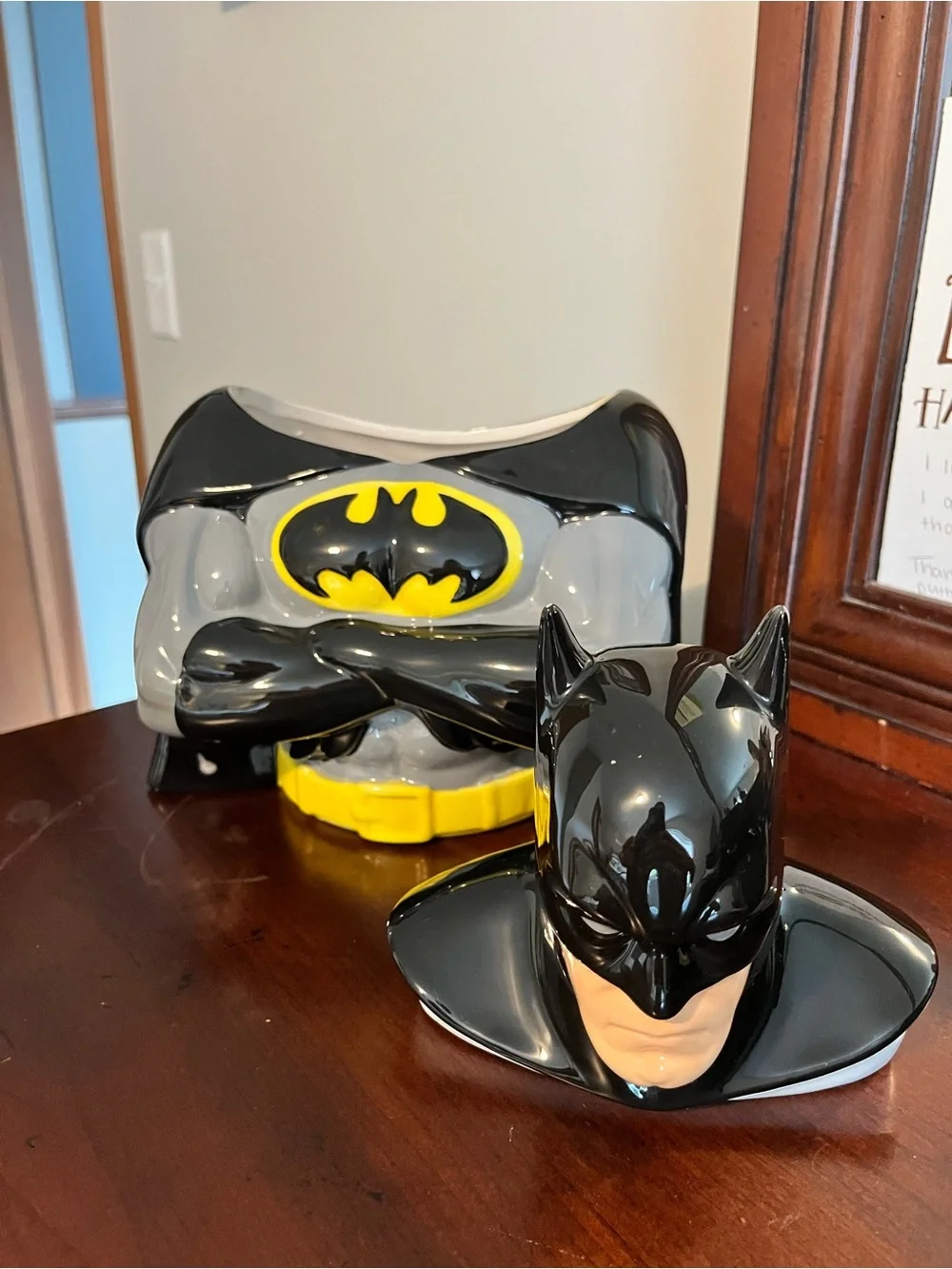 Batman Ceramic Cookie Jar - Black and Yellow